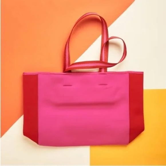 NWOT SummerSalt Beach Tote Pink Red - Picture 1 of 16